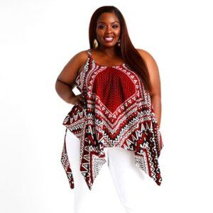 GEO COLORBLOCK ASYMMETRIC TOP